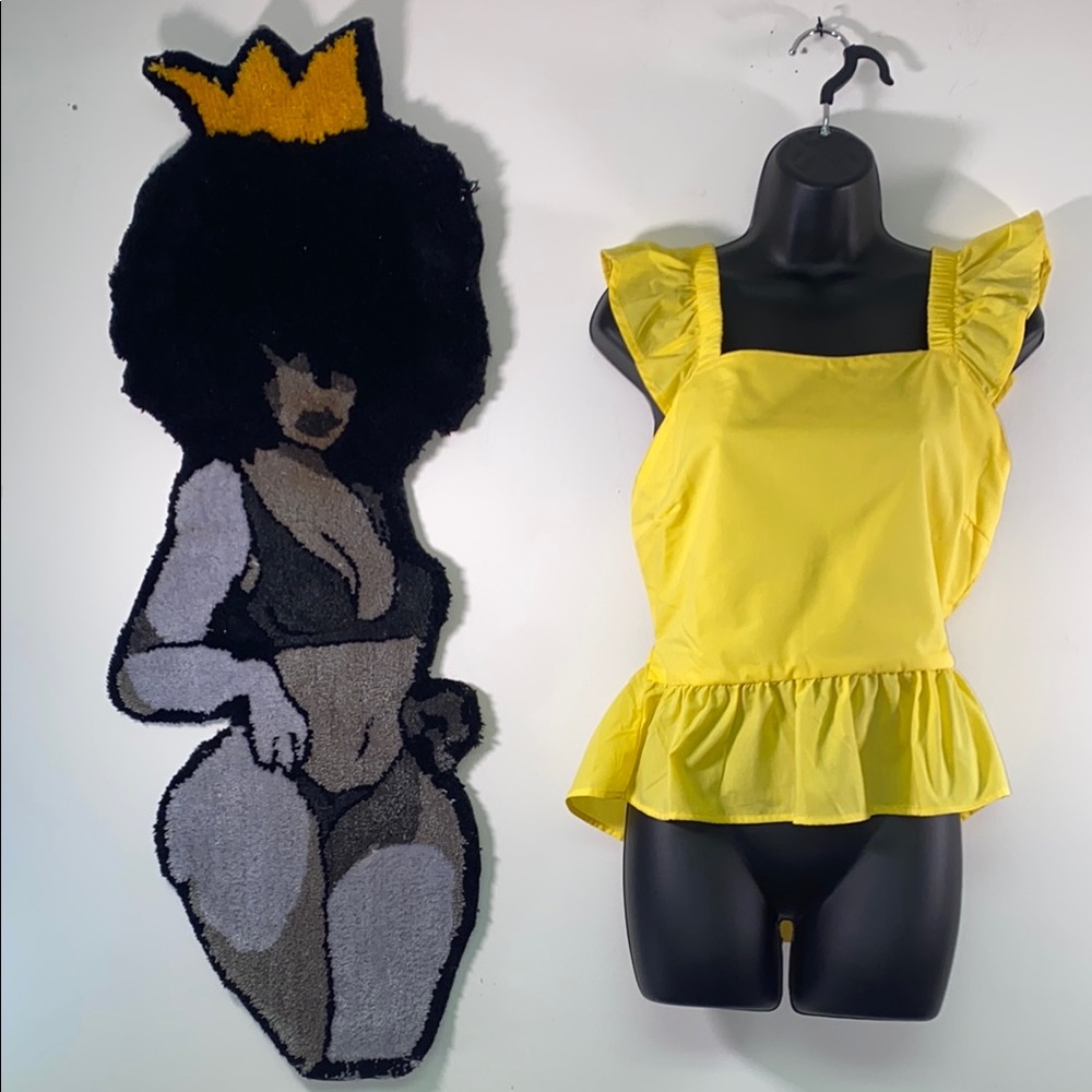Who's That Girl? Yellow Peplum Top